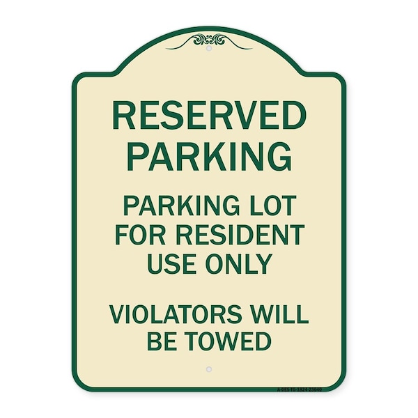 Signmission Reserved Parking Reserved Parking Lot for Resident Use Only Violators Will Be Towed, TG-1824-23040 A-DES-TG-1824-23040 - main